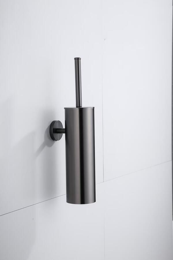 SaniClear Toiletborstel Iron | Wandmontage | Messing | Rond | Verouderd ijzer Gunmetal - Foto 3