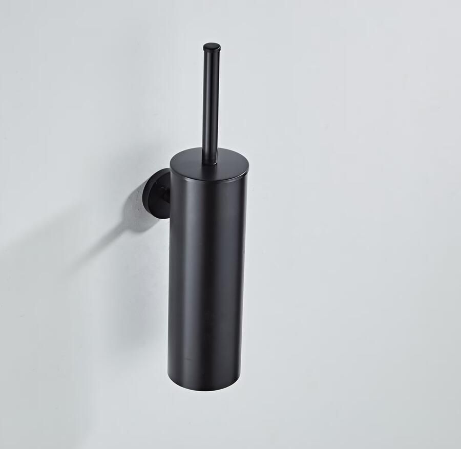 SaniClear Toiletborstel Nero | Wandmontage | Messing | Rond | Mat zwart - Foto 2