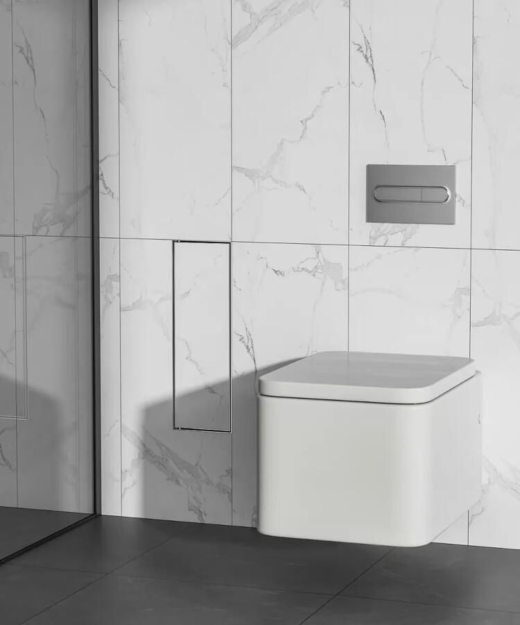 SaniClear Toiletborstelset Hide | Inbouw | Betegelbaar | RVS - Foto 2