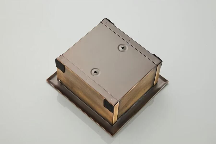 SaniClear Toiletrolhouder Antique | Inbouw | Met klep | Messing | Vierkant | Verouderd messing - Foto 2