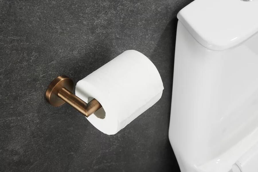 SaniClear Toiletrolhouder Antique | Messing | Rond | Verouderd messing - Foto 3