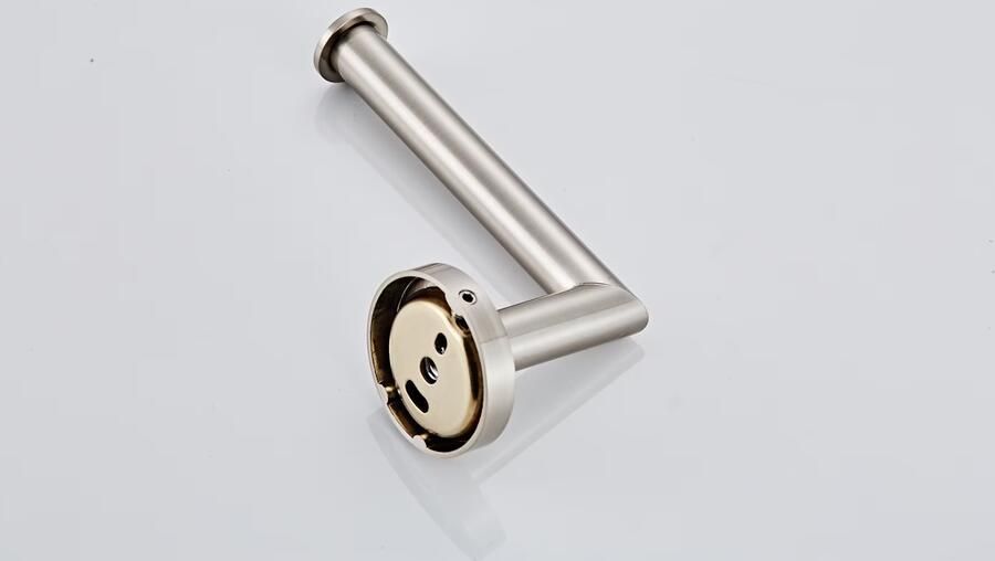 SaniClear Toiletrolhouder Inox | Messing | Rond | RVS look - Foto 2