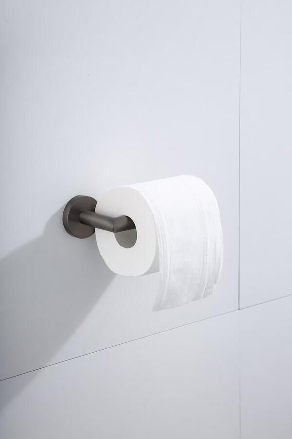 SaniClear Toiletrolhouder Iron | Messing | Rond | Verouderd ijzer Gunmetal - Foto 2