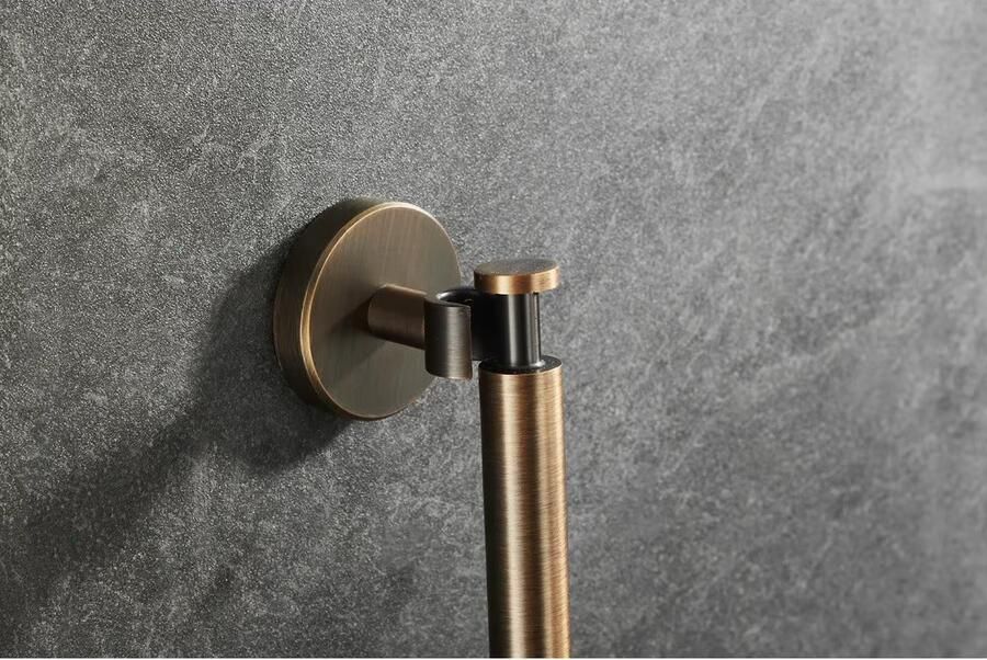 SaniClear Vloerwisser Antique | Incl.Wandbevestiging | Messing | Rond | Verouderd messing