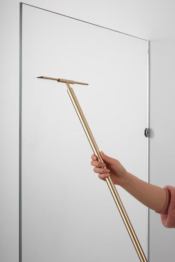SaniClear Vloerwisser Brass | Incl.Wandbevestiging | Messing | Rond | Geborsteld messing Mat goud