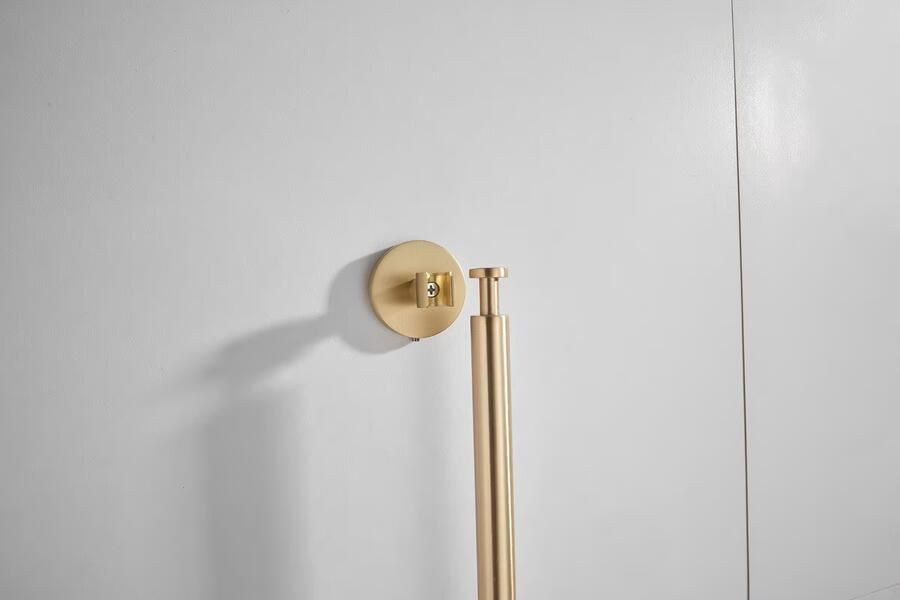 SaniClear Vloerwisser Brass | Incl.Wandbevestiging | Messing | Rond | Geborsteld messing Mat goud - Foto 2