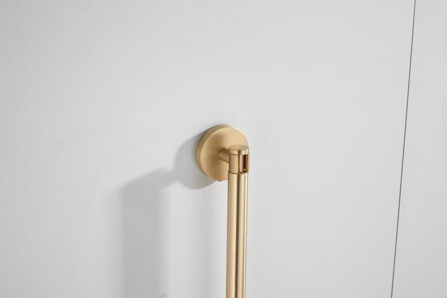 SaniClear Vloerwisser Brass | Incl.Wandbevestiging | Messing | Rond | Geborsteld messing Mat goud - Foto 3