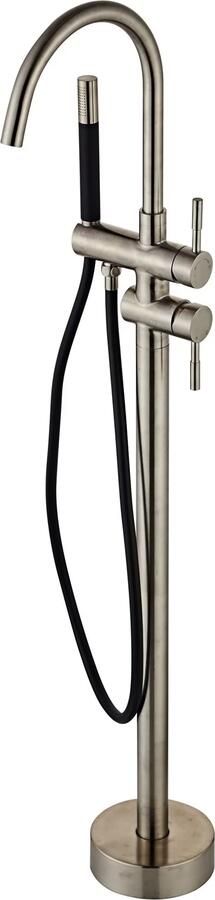 SaniClear Vrijstaande badkraan Exclusive Pro | Hoogte uitloop 100 cm | Draaibare uitloop | Mengkraan | Rond | RVS look - Foto 2