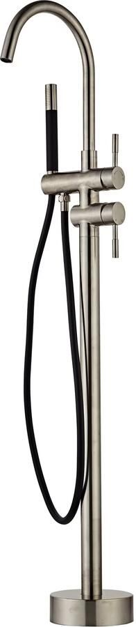 SaniClear Vrijstaande badkraan Exclusive Pro | Hoogte uitloop 100 cm | Draaibare uitloop | Mengkraan | Rond | RVS look - Foto 1