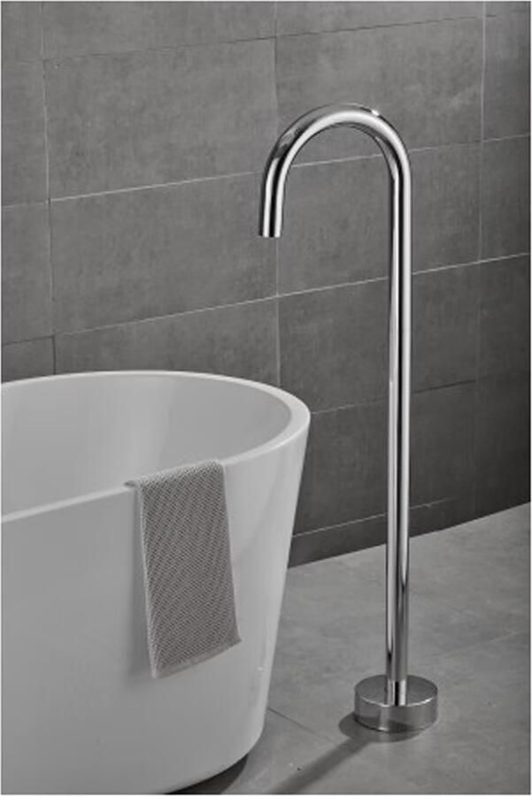 SaniClear Vrijstaande badkraan Plus | Draaibare uitloop | Thermostaatkraan | Rond | Chroom - Foto 3