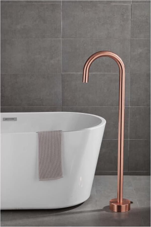 SaniClear Vrijstaande badkraan Plus | Draaibare uitloop | Thermostaatkraan | Rond | Koper - Foto 2
