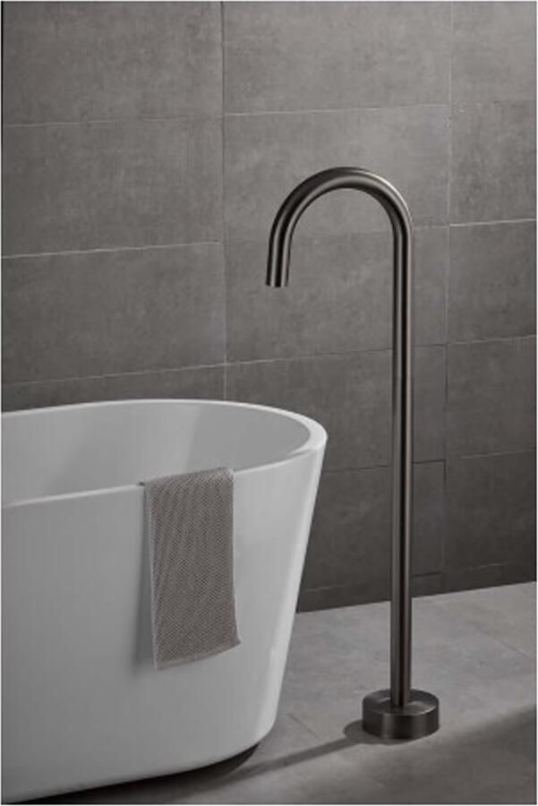 SaniClear Vrijstaande badkraan Plus | Draaibare uitloop | Thermostaatkraan | Rond | Verouderd ijzer gunmetal - Foto 2