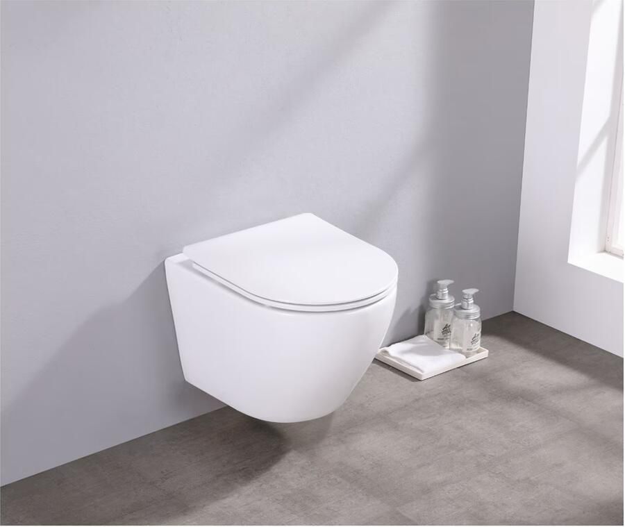 SaniClear Wandcloset Itsie | 48.5 cm | Rimless | Incl.Softclose zitting | Keramiek | Wit - Foto 3