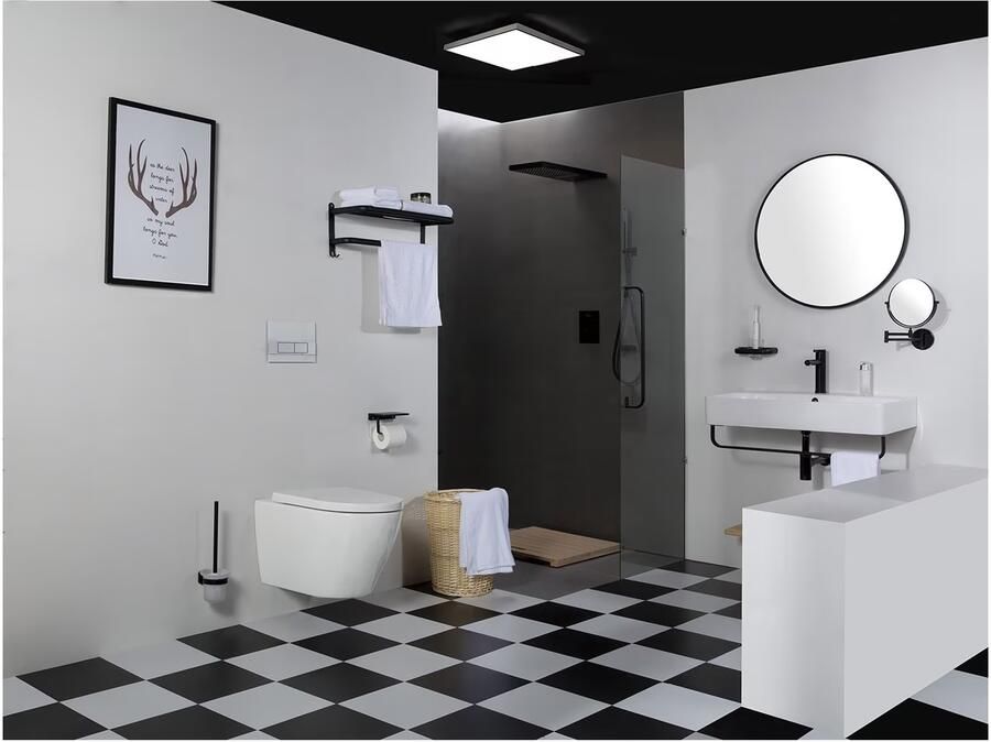 SaniClear Wandcloset Jama | 53 cm | Rimless | Incl.Softclose zitting | Keramiek | Wit glans - Foto 3