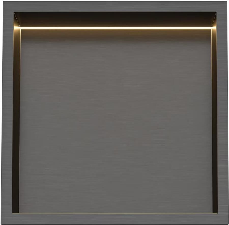 SaniClear Wandnis Lucio | Inbouw | 30x30x7 cm | Met verlichting | 1 vak | Verouderd ijzer Gunmetal - Foto 3
