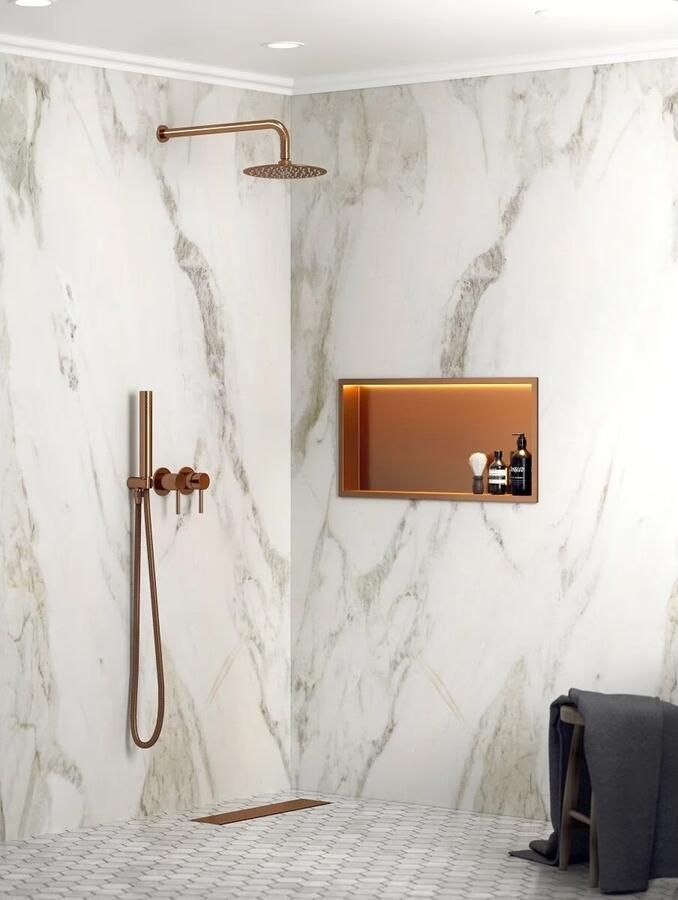 SaniClear Wandnis Lucio | Inbouw | 30x61x7 cm | Met verlichting | 1 vak | Rose - Foto 3