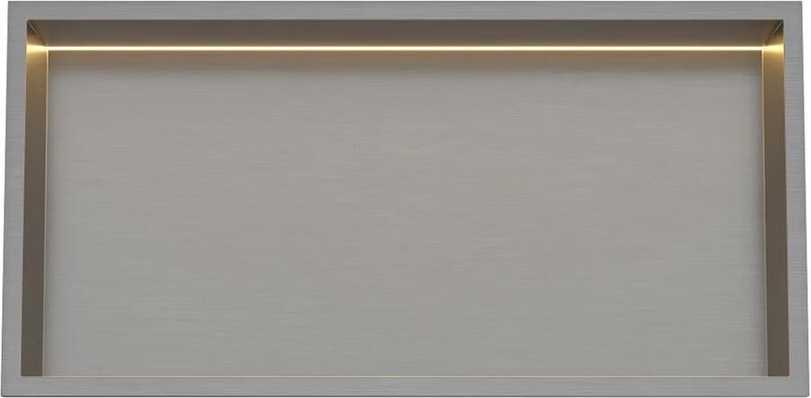 SaniClear Wandnis Lucio | Inbouw | 30x61x7 cm | Met verlichting | 1 vak | Verouderd ijzer Gunmetal - Foto 3