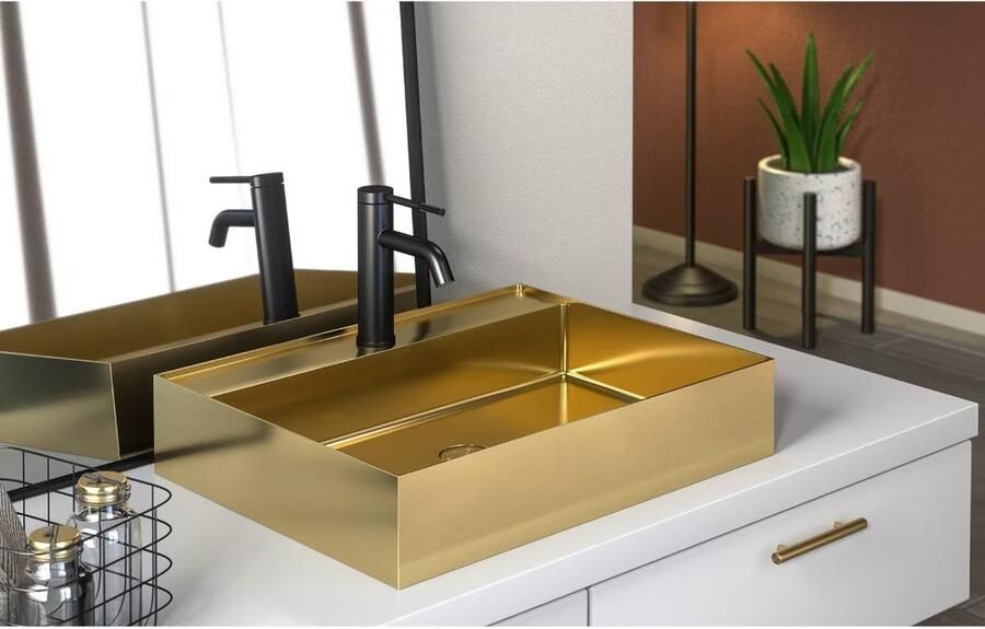 SaniClear Waskom Maido | Rechthoekig | Goud - Foto 2