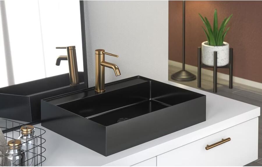 SaniClear Waskom Maido | Rechthoekig | Verouderd ijzer gunmetal - Foto 2