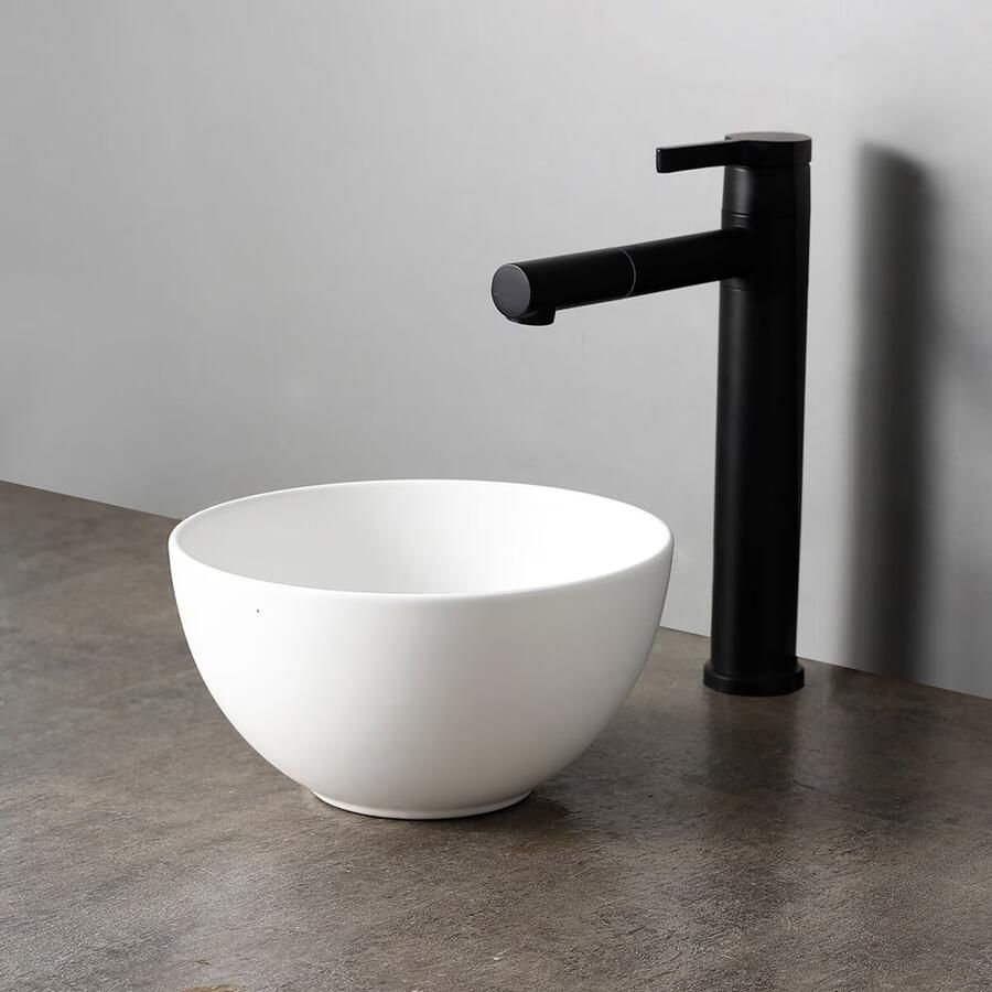 SaniClear Waskom Micro | 23 cm | Keramiek | Vrijstaand | Rond | Wit Mat - Foto 3