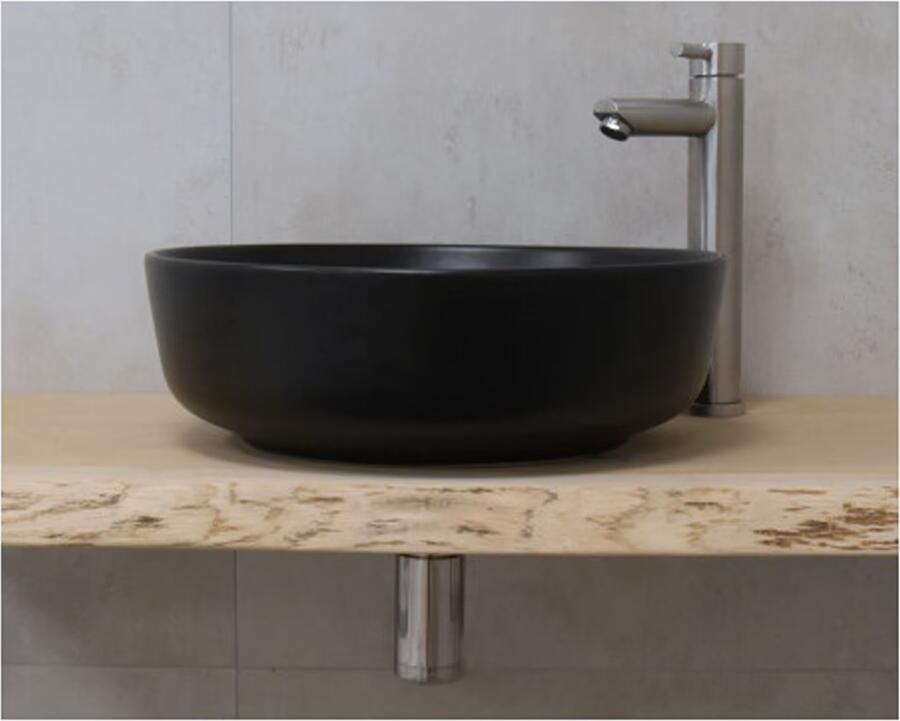 SaniClear Waskom Pura | 42 cm | Keramiek | Vrijstaand | Rond | Zwart mat