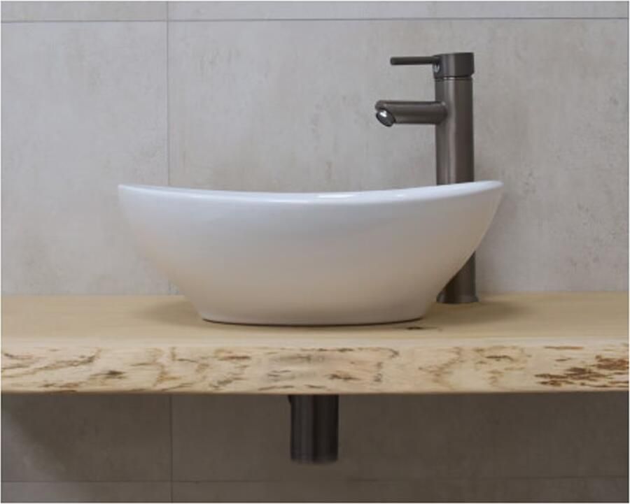 SaniClear Waskom Queen | 40x15x33 cm | Keramiek | Vrijstaand | Ovaal | wit glans - Foto 2