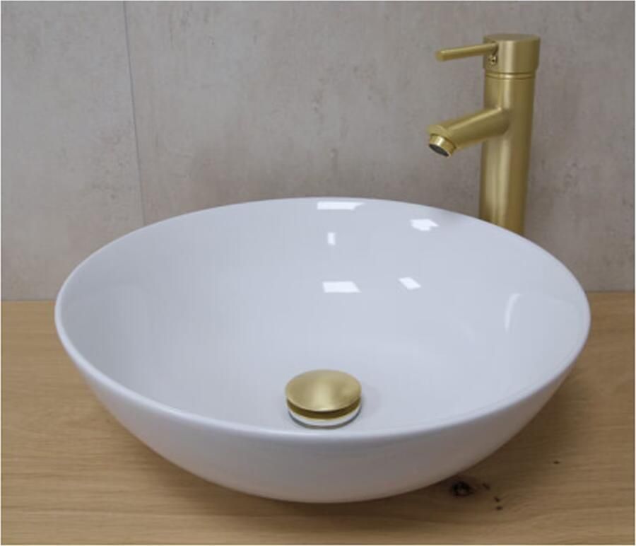 SaniClear Waskom Raja | 54 cm | Keramiek | Vrijstaand | Rond | wit glans