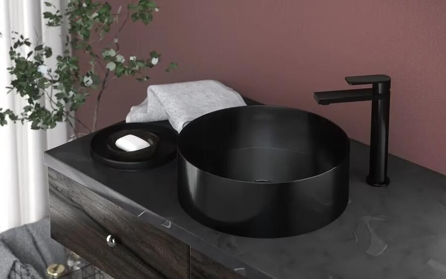 SaniClear Waskom Vazano | 40 cm | Rond | Verouderd ijzer gunmetal