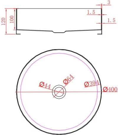 SaniClear Waskom Vazano | 40 cm | Rond | Verouderd ijzer gunmetal - Foto 2