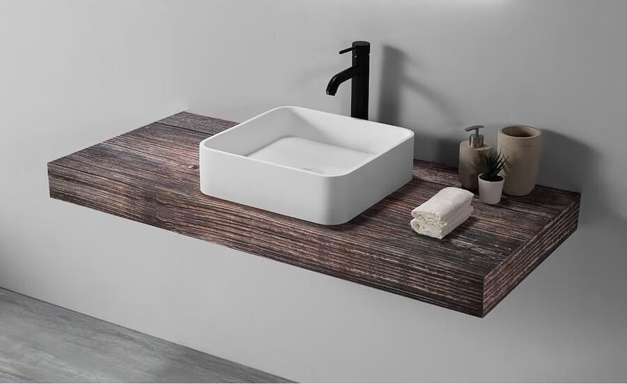 SaniClear Waskom Volcan | Solid surface | Vierkant | Wit mat - Foto 3