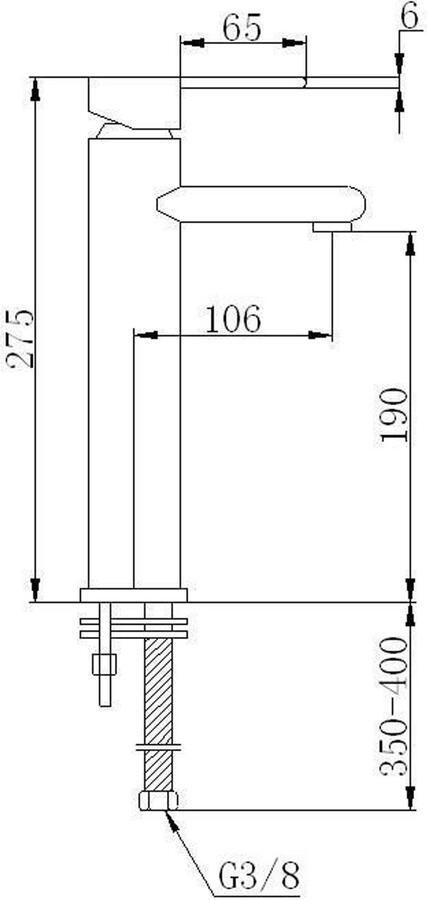 SaniClear Wastafelkraan Antali | Opbouw | Mengkraan | Standaard model | 1-hendel | Rond | Chroom - Foto 2