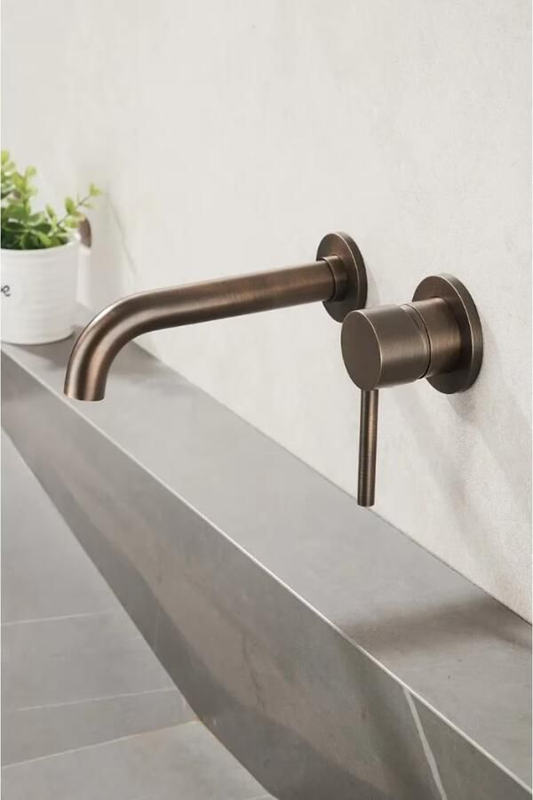 SaniClear Wastafelkraan Antique | Inbouw | Mengkraan | Incl.Inbouwdeel | Rond | Verouderd messing - Foto 3