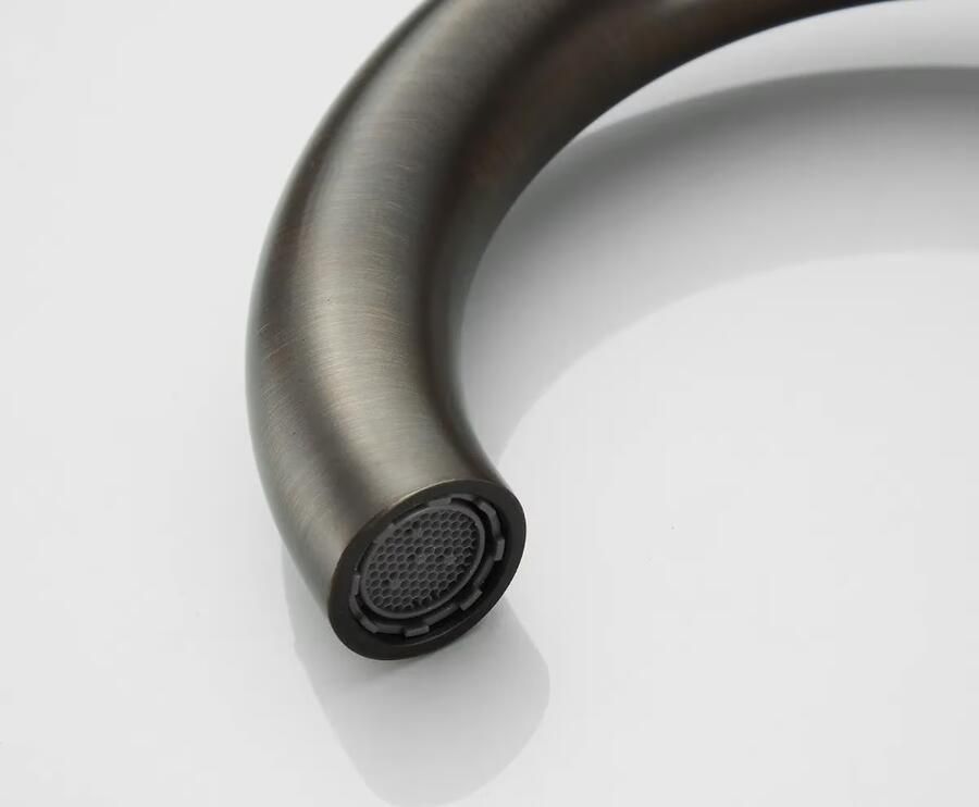 SaniClear Wastafelkraan Antique | Opbouw | Draaibare uitloop | Mengkraan | Hoog model | 1-hendel | Rond | Verouderd messing