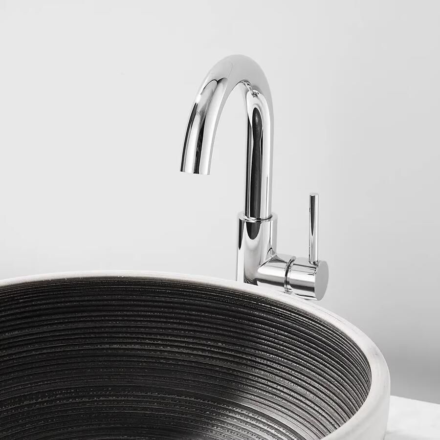 SaniClear Wastafelkraan Highriser | Mengkraan | Hoog model | Draaibare uitloop | Chroom - Foto 3