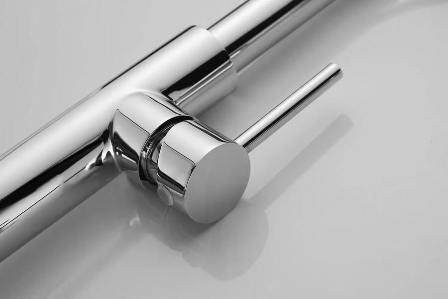 SaniClear Wastafelkraan Highriser | Mengkraan | Hoog model | Draaibare uitloop | Chroom - Foto 2