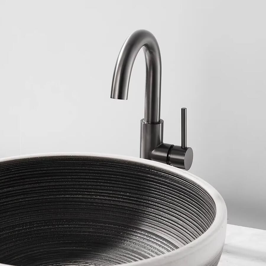 SaniClear Wastafelkraan Highriser | Mengkraan | Hoog model | Draaibare uitloop | Verouderd ijzer Gunmetal - Foto 3