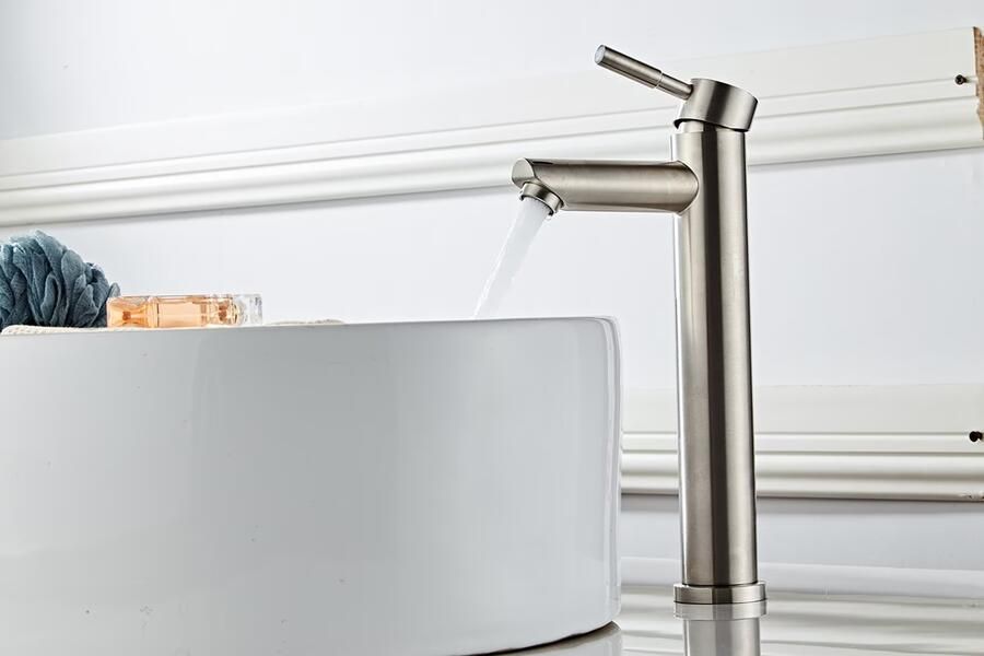 SaniClear Wastafelkraan Inox | Opbouw | Mengkraan | Hoog model | 1-hendel | Rond | RVS look - Foto 3