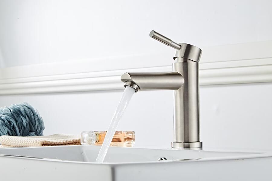 SaniClear Wastafelkraan Inox | Opbouw | Mengkraan | Laag model | 1-hendel | Rond | RVS look - Foto 3