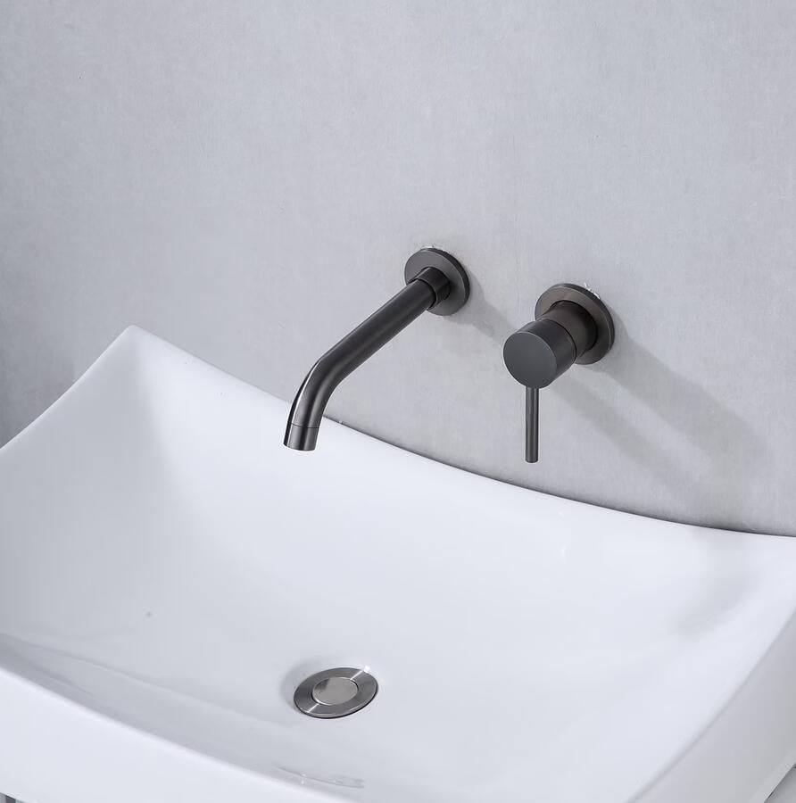 SaniClear Wastafelkraan Iron | Inbouw | Mengkraan | Incl.Inbouwdeel | Rond | Verouderd ijzer Gunmetal