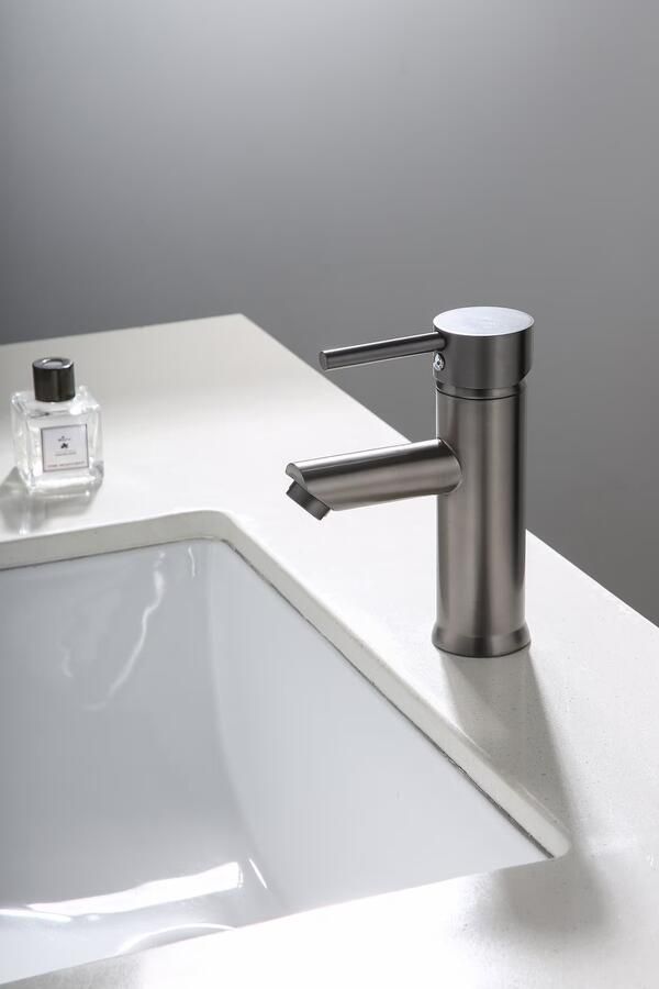SaniClear Wastafelkraan Iron | Opbouw | Mengkraan | Laag model | 1-hendel | Rond | Verouderd ijzer gunmetal - Foto 2