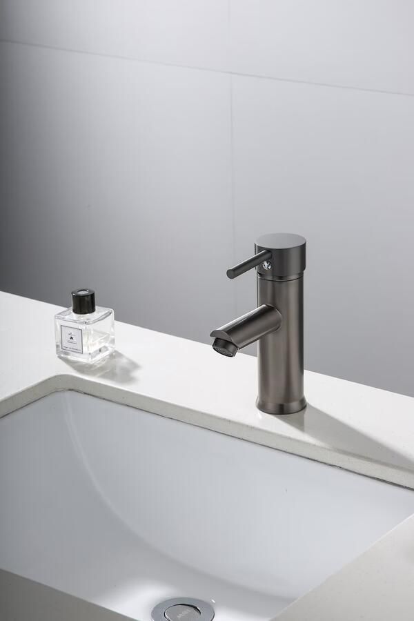 SaniClear Wastafelkraan Iron | Opbouw | Mengkraan | Laag model | 1-hendel | Rond | Verouderd ijzer gunmetal - Foto 3
