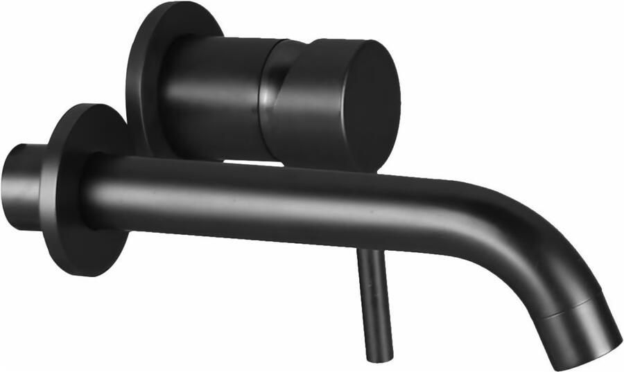SaniClear Wastafelkraan Nero | Inbouw | Mengkraan | Incl.Inbouwdeel | Rond | Mat zwart