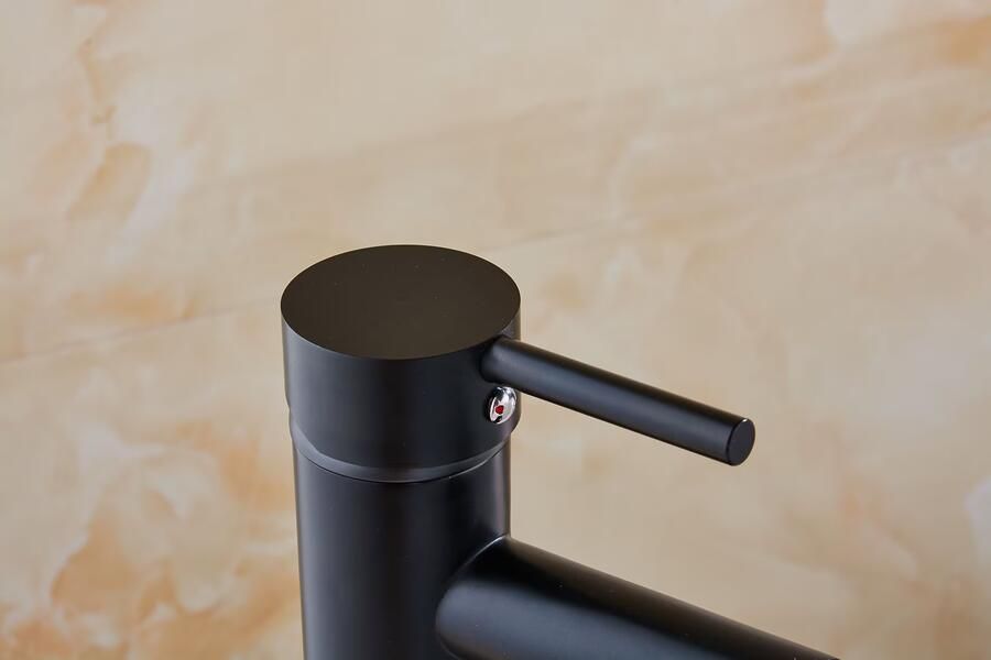 SaniClear Wastafelkraan Nero | Opbouw | Mengkraan | Hoog model | 1-hendel | Rond | Mat zwart