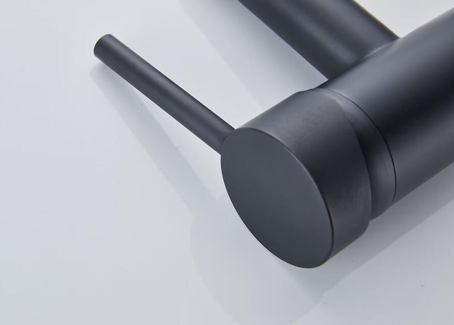 SaniClear Wastafelkraan Nero | Opbouw | Mengkraan | Laag model | 1-hendel | Rond | Mat zwart