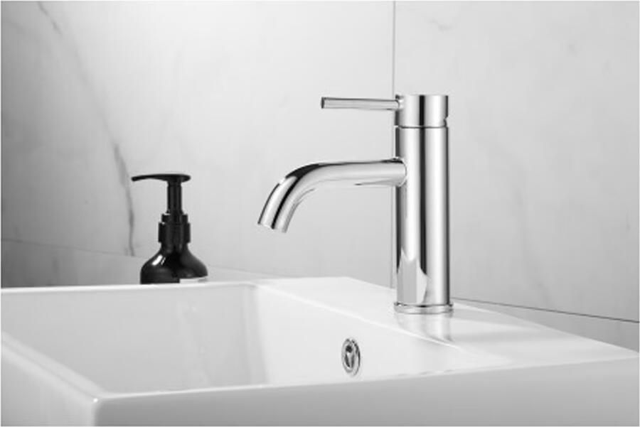 SaniClear Wastafelkraan Plus | Opbouw | Mengkraan | Standaard model | 1-hendel | Rond | chroom