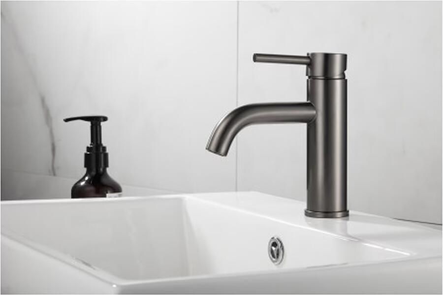 SaniClear Wastafelkraan Plus | Opbouw | Mengkraan | Standaard model | 1-hendel | Rond | Verouderd ijzer gunmetal - Foto 3