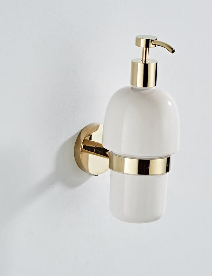 SaniClear Zeepdispenser Dorado | Wandmontage | Messing | Rond | Goud glans - Foto 3