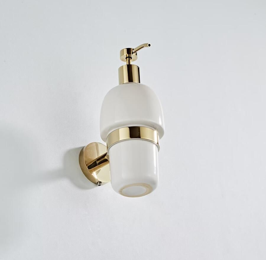 SaniClear Zeepdispenser Dorado | Wandmontage | Messing | Rond | Goud glans