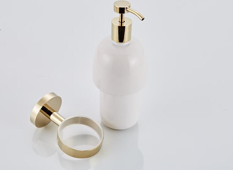 SaniClear Zeepdispenser Dorado | Wandmontage | Messing | Rond | Goud glans - Foto 2