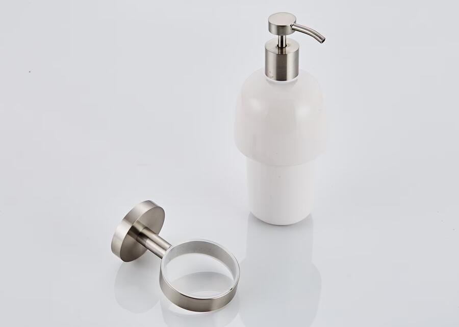 SaniClear Zeepdispenser Inox | Wandmontage | Messing | Rond | RVS look - Foto 2